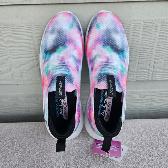 Skechers Ultra Flex 2.0 Cloudy Cool Slip-On Sneakers Youth SZ 4 Pink Tie Dye - Picture 8 of 11